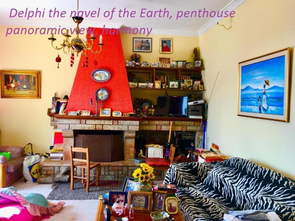 Delphi Celebrity V I P The Navel Of The Earth, Center-Delphi-Penthouse Galaxy&Sky Panoramic View, Harmony&Yoga Apartment Екстериор снимка