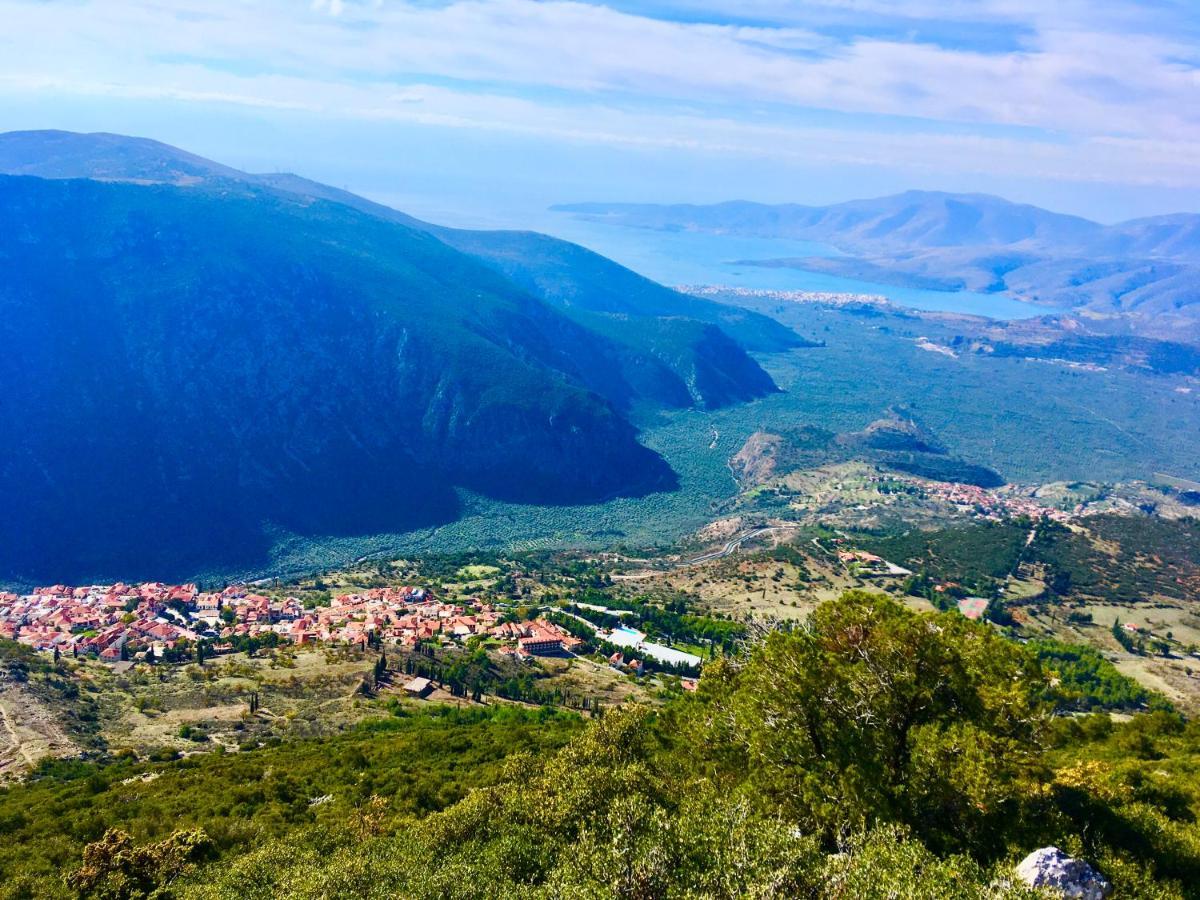 Delphi Celebrity V I P The Navel Of The Earth, Center-Delphi-Penthouse Galaxy&Sky Panoramic View, Harmony&Yoga Apartment Екстериор снимка